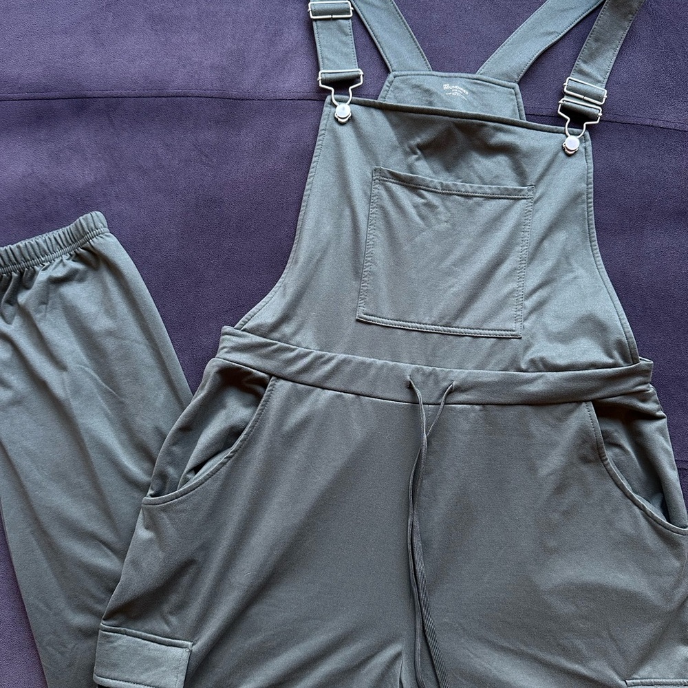 No Boundaries Olive Green Trendy Overalls Jogger Set